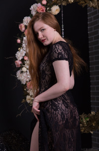 Anicka Take Off Her Sheer Lace Dress