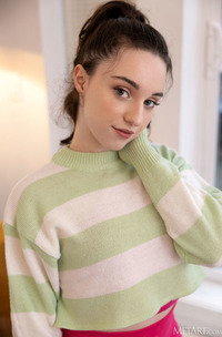 Gia Rae Loops A Resistance Band Around Her Slender Legs And Stretches Them Wide