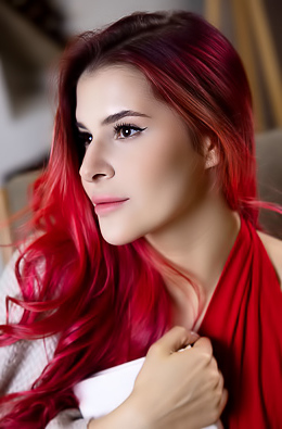 Pandora Red Exposing Her Gorgeous Breasts And Fondling Them Amorously