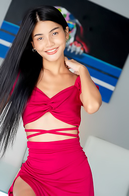 Vina Rae Posing In Lacy Panties And High Heels With Her Perky Breasts Bare