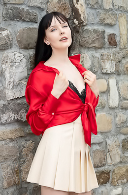 Amelia Riven Raven-haired Honey Is An Enticing Vision In Black Lace Lingerie