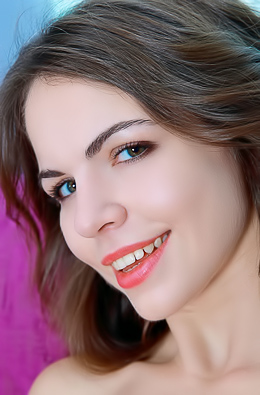 Sirenas Alluring Beauty Excited on the Couch
