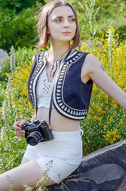 Zhy Zhys Energetic Striptease In The Forest