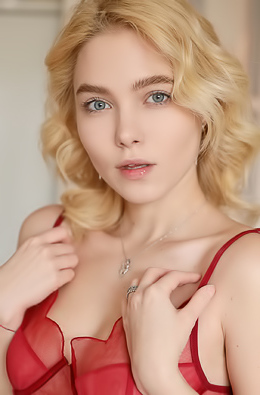 Scarlet In Hot Sexy Red Lingerie
