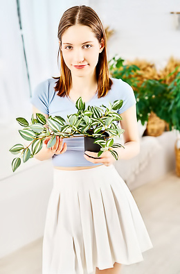 Cute Brunette Hareniks Fondling Her Sexy Small Breasts And Grabbing Her Perfect Ass Cheeks