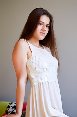 Serina Gomez Strokes Her Puffy Nipples And Parts Her Soft Thighs