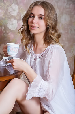 Dina Divine Flirts With Sheer Nightie And Spread Legs Striptease